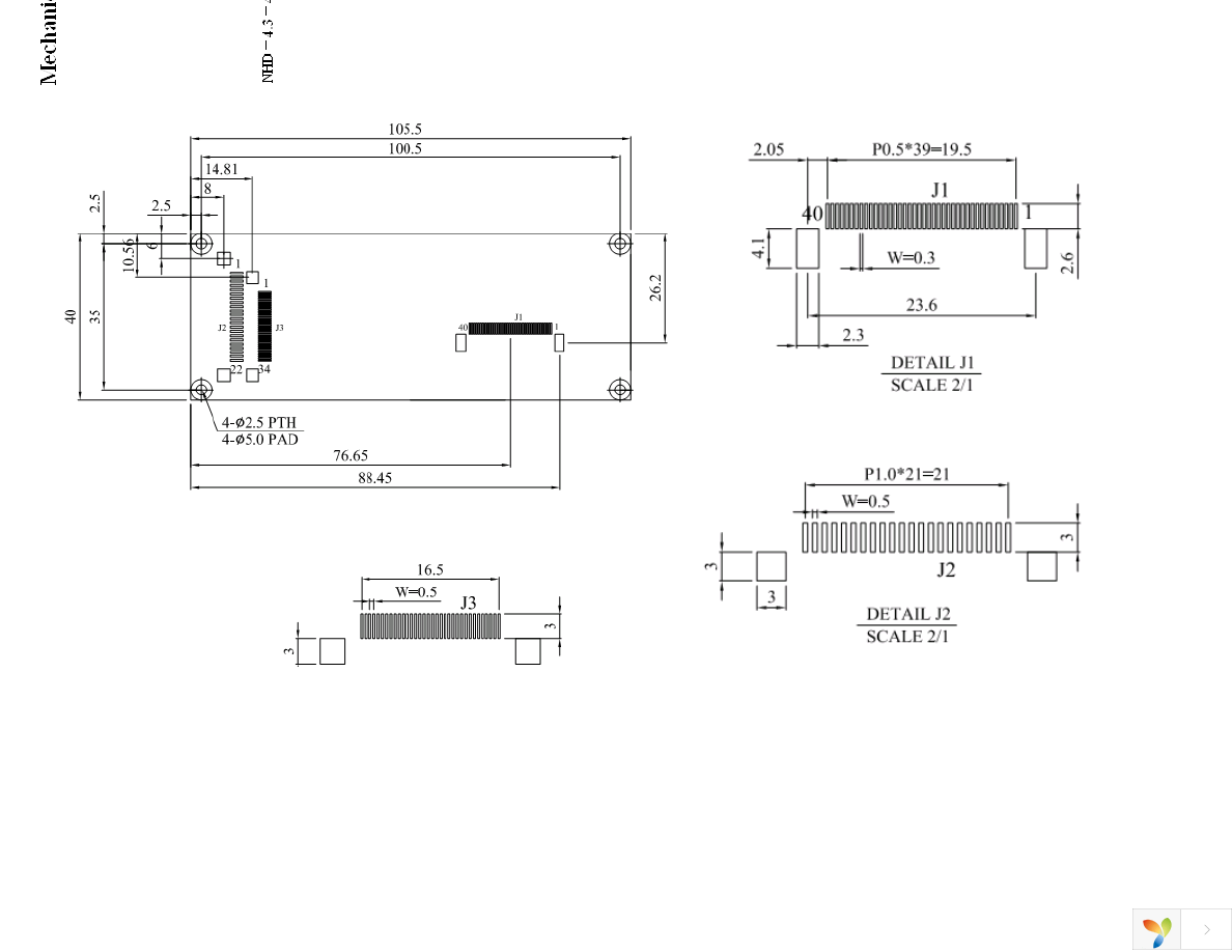 NHD-4.3-480272MF-22 CONTROLLER BOARD Page 3